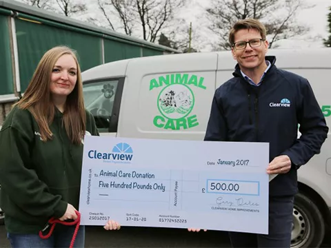 Clearview Makes Donation to Animal Care