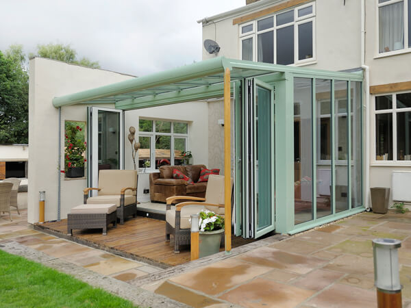 Glass Extension in Chartwell Green